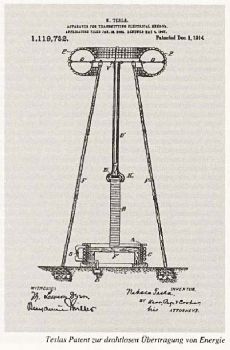 Kopie der Patenturkunde von Tesla